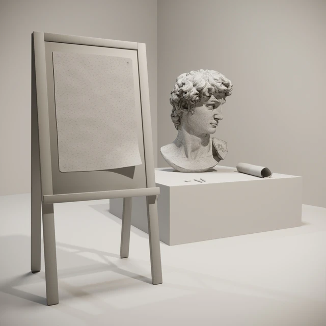 The head of David and the easel of the artist — Descargar