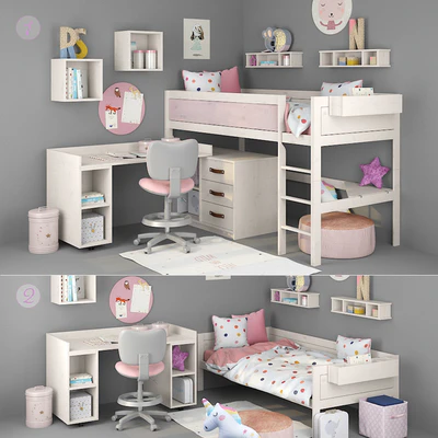 Bed and table for girls from Lifetime — Ver 1