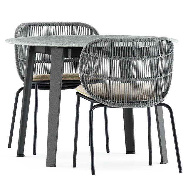 Kodo dining chairs by Vincent Sheppard and Ginepro round Outdoor table by bebitalia — Descargar