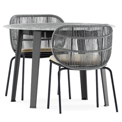Kodo dining chairs by Vincent Sheppard and Ginepro round Outdoor table by bebitalia — Ver 4