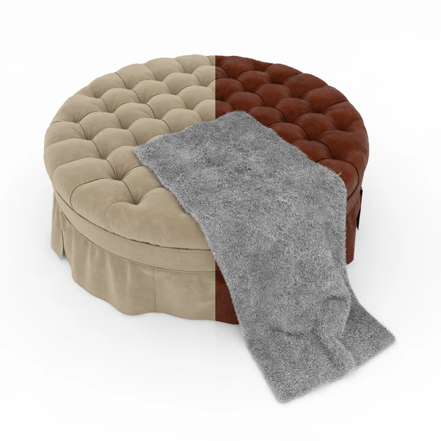 Round Capitone Ottoman — Скачать