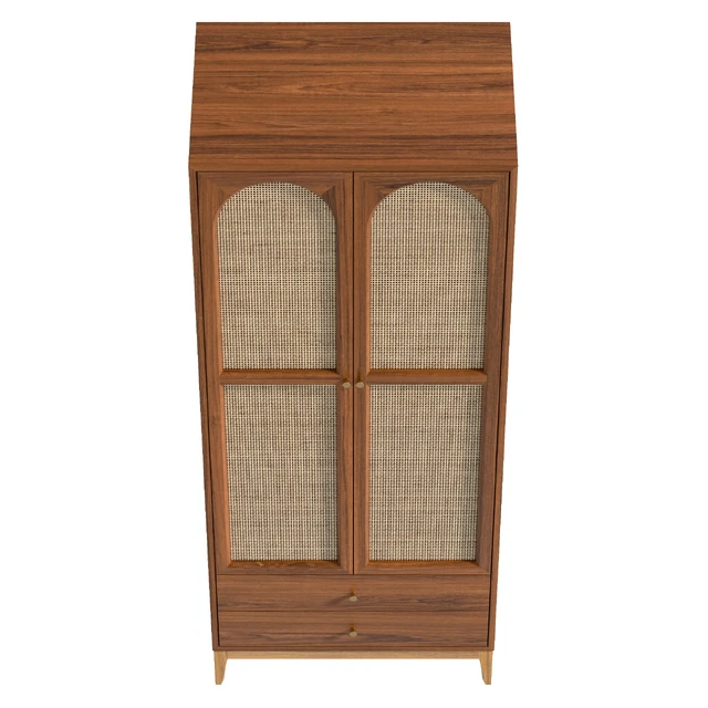 Vintage Cocoa Ash Wood Unfixed Wardrobe Closet — Скачать