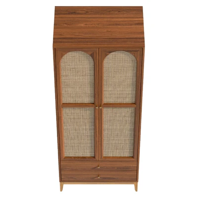 Vintage Cocoa Ash Wood Unfixed Wardrobe Closet — Вид 3