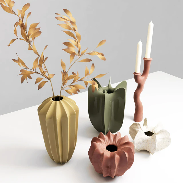 A set of vases with a candlestick. — Descargar