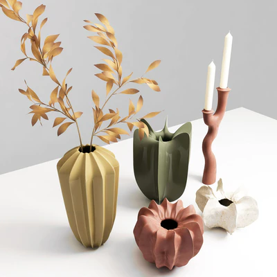 A set of vases with a candlestick. — Ver 3