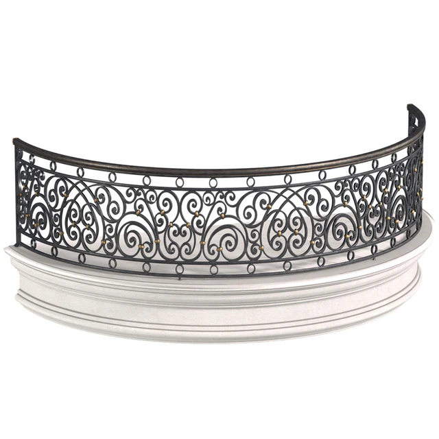 Классический полукруглый кованный балкон.Classic Round balcony Forged Fence — Скачать