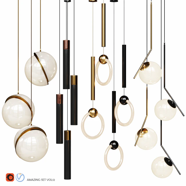 Four Pendant Lights amazing set vol12 — Descargar
