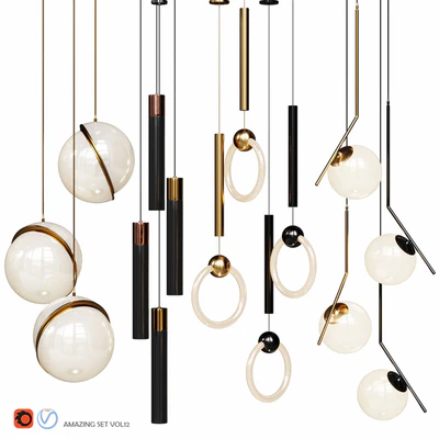 Four Pendant Lights amazing set vol12 — Ver 1