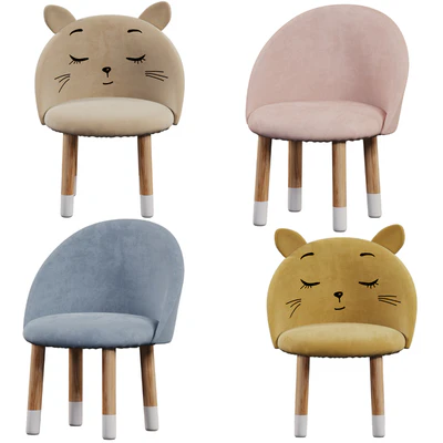 Children's seating group table oval with chairs — Ver 3