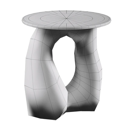 Sandstone Gabrielle Side Table Handsculped by Hermine Bourdin — Ver 3