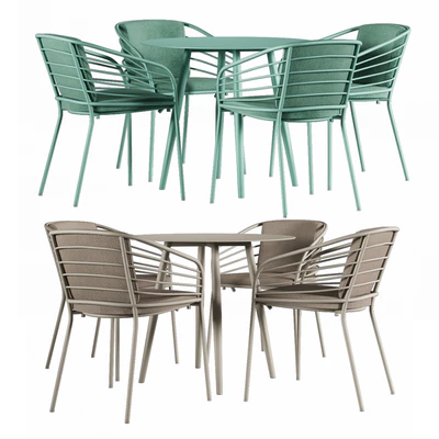Cancún outdoor cafe table and chair set by BoConcept — Вид 1