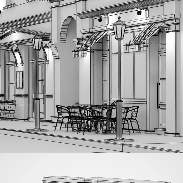 Evening facade for the background — Скачать