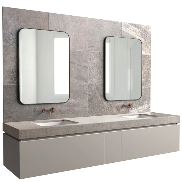 Bathroom Cabinets with washbasins in modern style. Bathroom furniture.Bathroom Sink Cabinets — Descargar