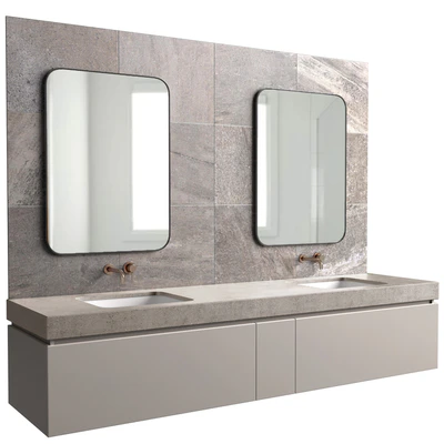 Bathroom Cabinets with washbasins in modern style. Bathroom furniture.Bathroom Sink Cabinets — Ver 1