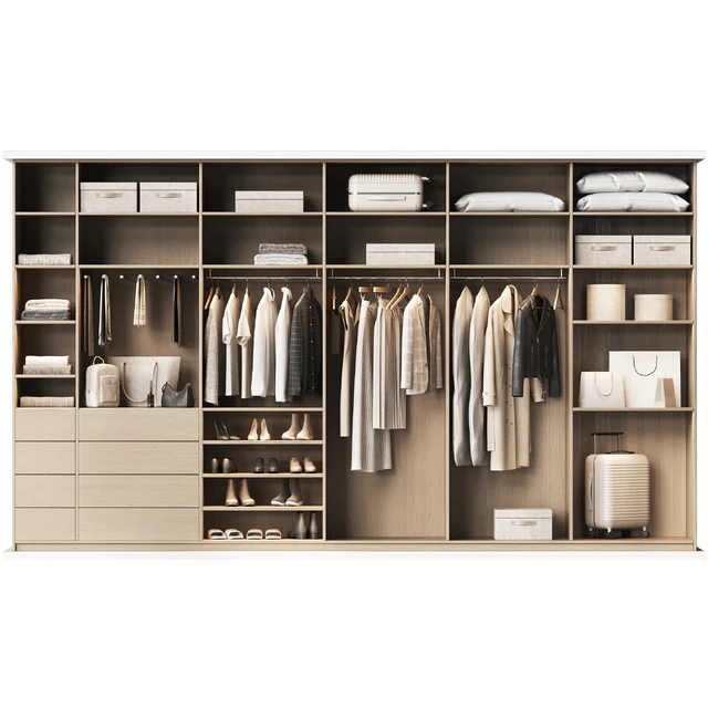 Basic wardrobe made of cabinet furniture with doors — Descargar