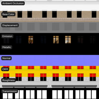 beaux arts commercial facade aerial texture cream — Вид 4
