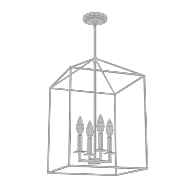 Ellis 4 - Light Lantern Rectangle Chandelier — Скачать