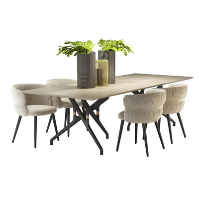 TORSO TABLE 837 / TR AND POTOCCO COULISSE ARMCHAIR — Ver 1