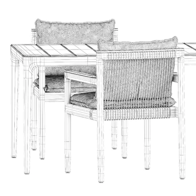 Saranac dining chair with arms and Lima dining table by Gloster — Вид 4