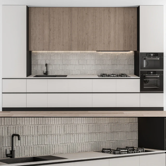 Kitchen Modern - White and Wood 55 — Скачать