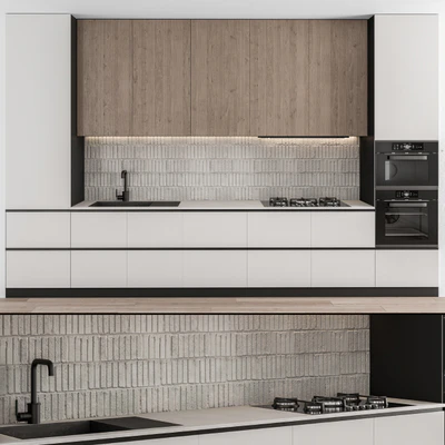 Kitchen Modern - White and Wood 55 — Вид 1