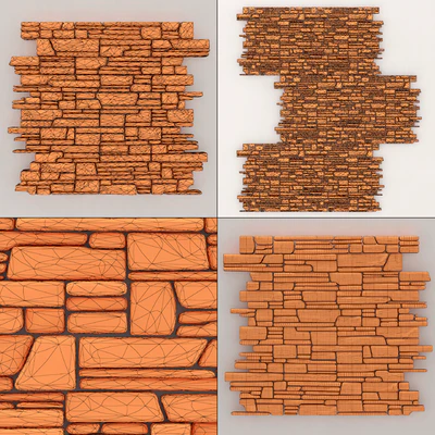 Wall stone clincer rock decor n1 / Каменная клинкерная стена — Вид 4