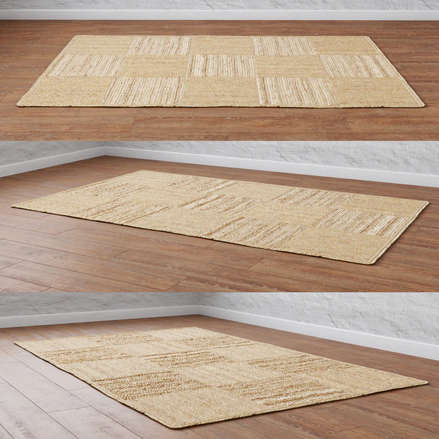 Natural Checker Braided Jute Rug — Descargar