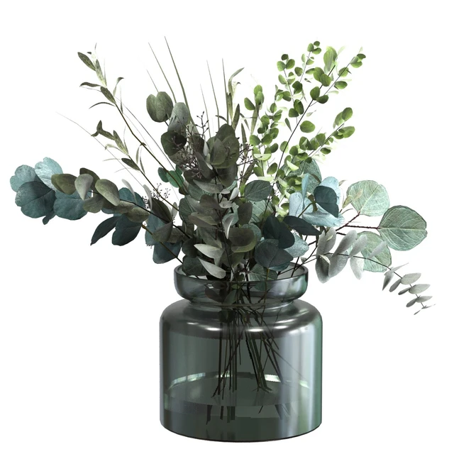 Bouquet of green eucalyptus, olive and herbs — Descargar