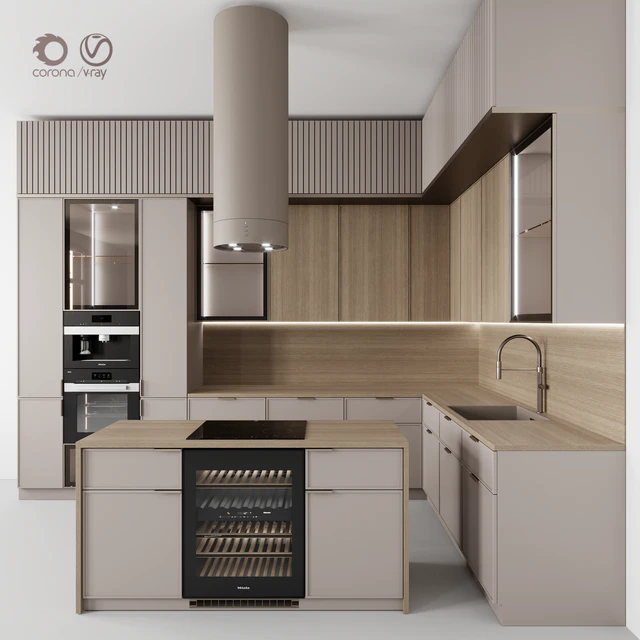 Kitchen №115  " Beige Rail " — Скачать