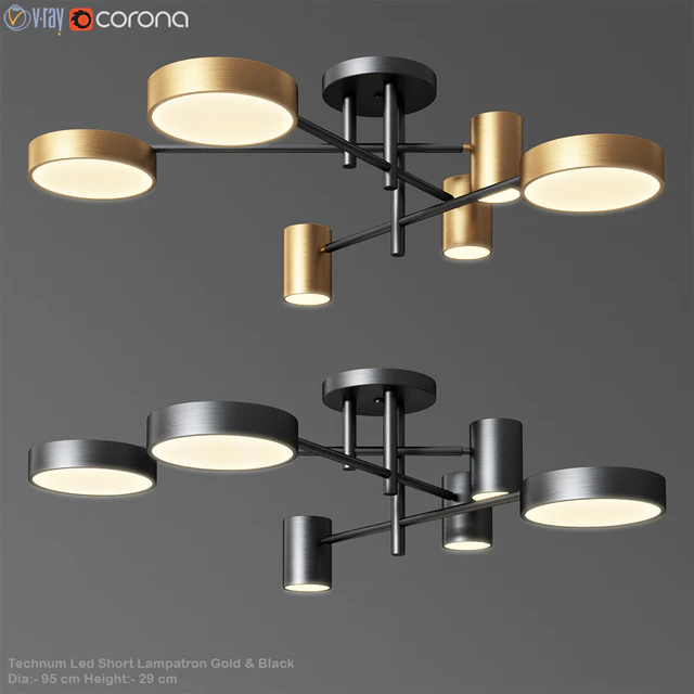 Technum Led Short Lampatron Gold & Black — Descargar