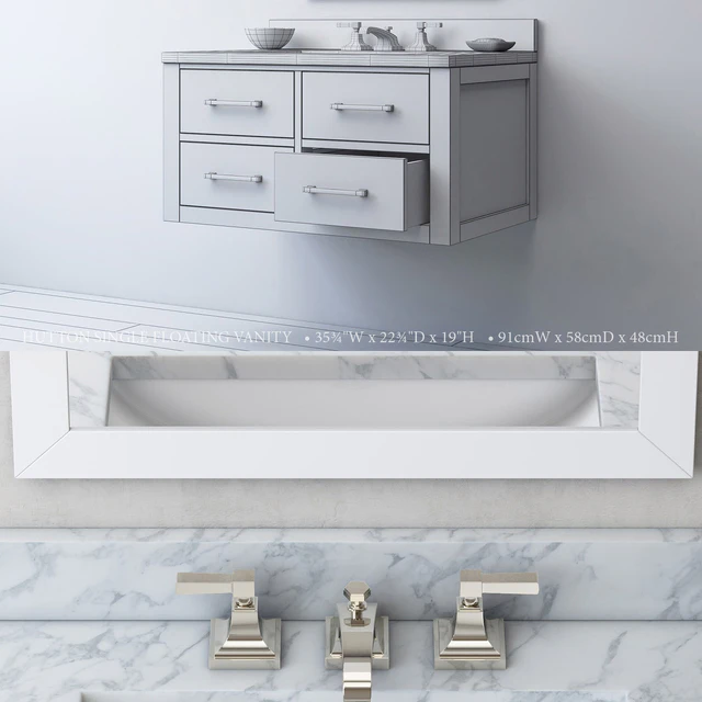 HUTTON SINGLE FLOATING VANITY — Скачать