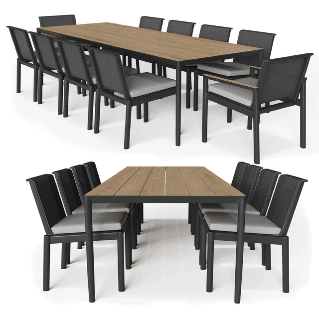 Rh Marino Aluminum Rectangular Dining Table — Descargar