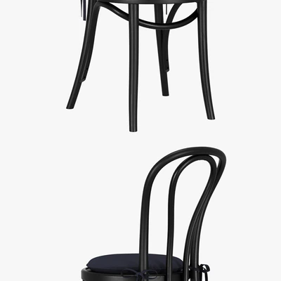 Crate & Barrel - Vienna Black Wood Dining Chair — Вид 3