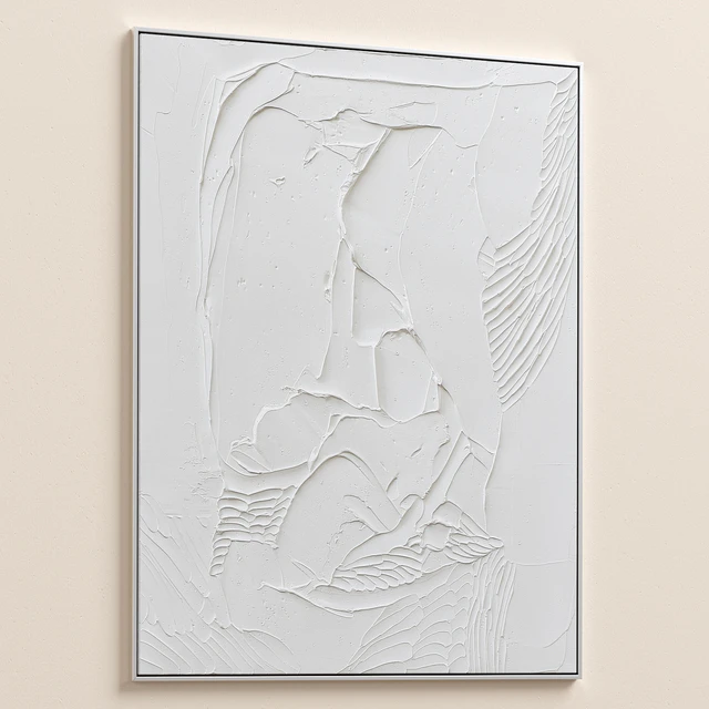 White Textural Plaster Wall Art C-438 — Скачать