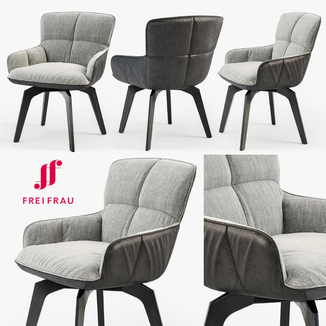 Freifrau Marla armchair low wooden frame — Descargar
