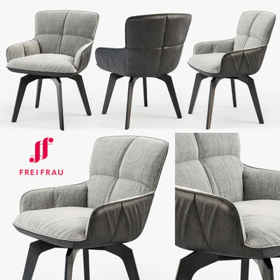 Freifrau Marla armchair low wooden frame — Ver 1