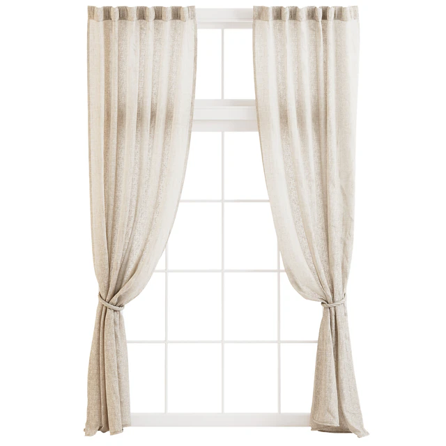 Linen Curtains with Rope Tiebacks — Descargar