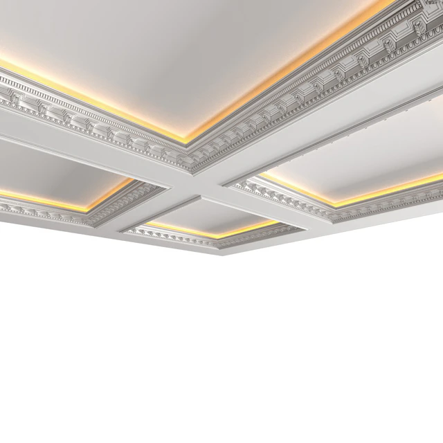 Modern coffered illuminated ceiling Art Deco style — Descargar
