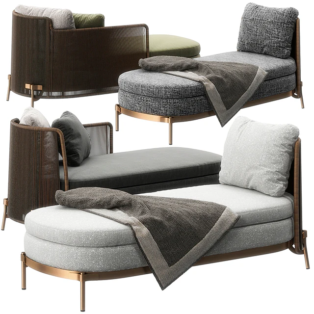 Tape Outdoor daybed by Minotti — Скачать