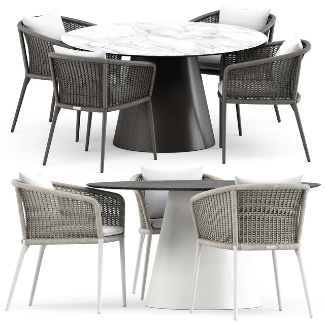 knot armchair and cone ii dining table round 140 by janus — Descargar