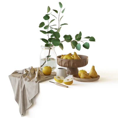 Decorative set with fruits and eucalyptus branch — Ver 5