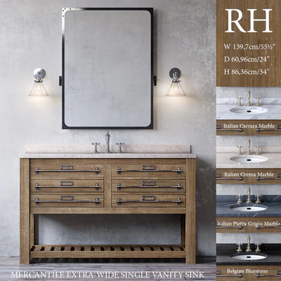 MERCANTILE EXTRA-WIDE SINGLE VANITY SINK — Вид 2