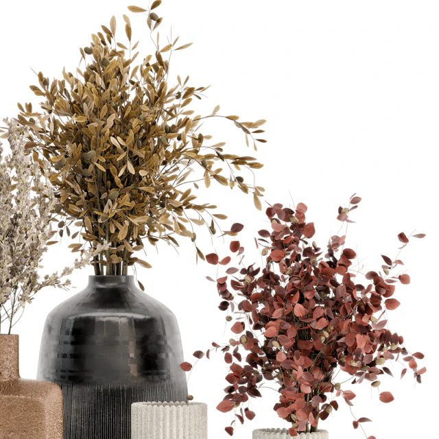 Dry Plants Bouquet Collection In Concrete Pot - Set 442 — Descargar