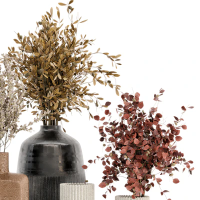 Dry Plants Bouquet Collection In Concrete Pot - Set 442 — Ver 3