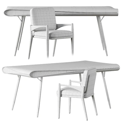 Roche Bobois - Calligraphie Table & cb2 - Palmas Chair — Вид 4