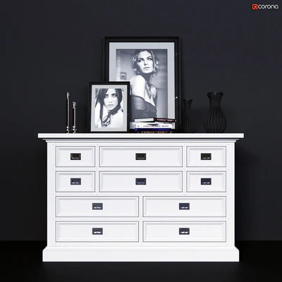 Chest of drawers Dantone Home Oxford white — Ver 1