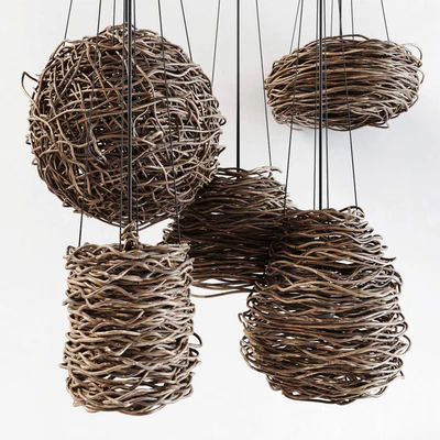 Branch decor lamp n5 / Люстры из веток — Вид 5