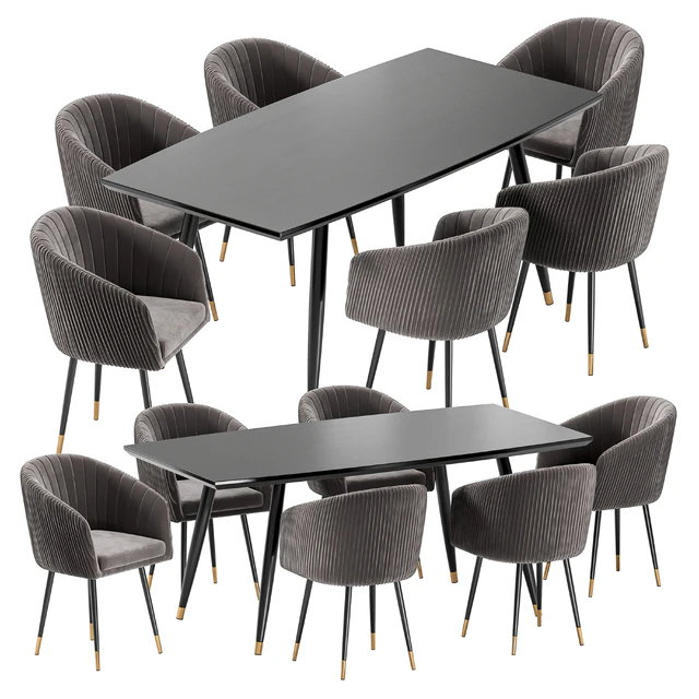 LM-7305 Dining Chair and Curve Table — Descargar
