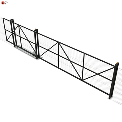 Откатные ворота промышленные сетчатые — Вид 3