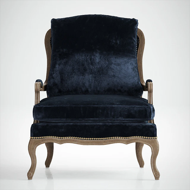 Boutique Accent Chair in Cut Blue Pile — Скачать